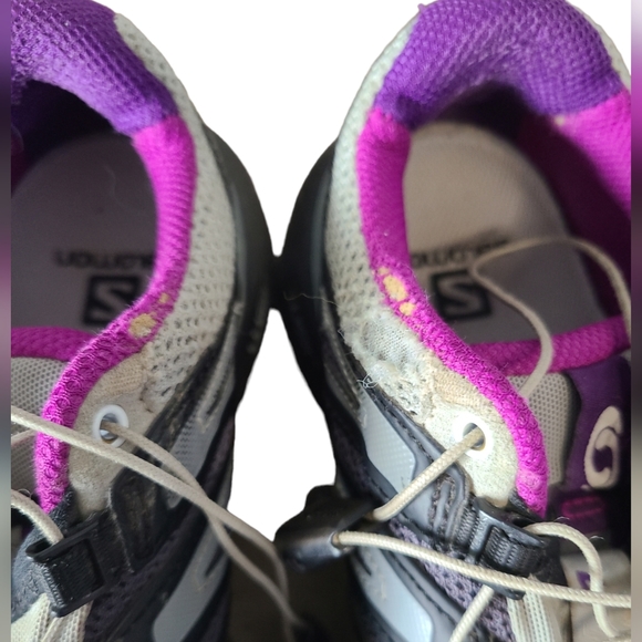 Salomon XR Mission 1 Women’s Trail Running Shoes Quicklace Gray Purple Size 7 - Picture 6 of 8